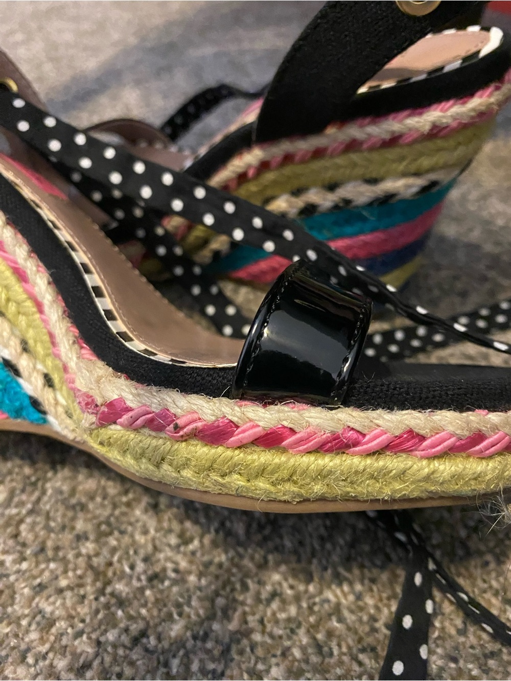 Women’s Black Multi-Color Betsey Johnson Wedge Sandals
